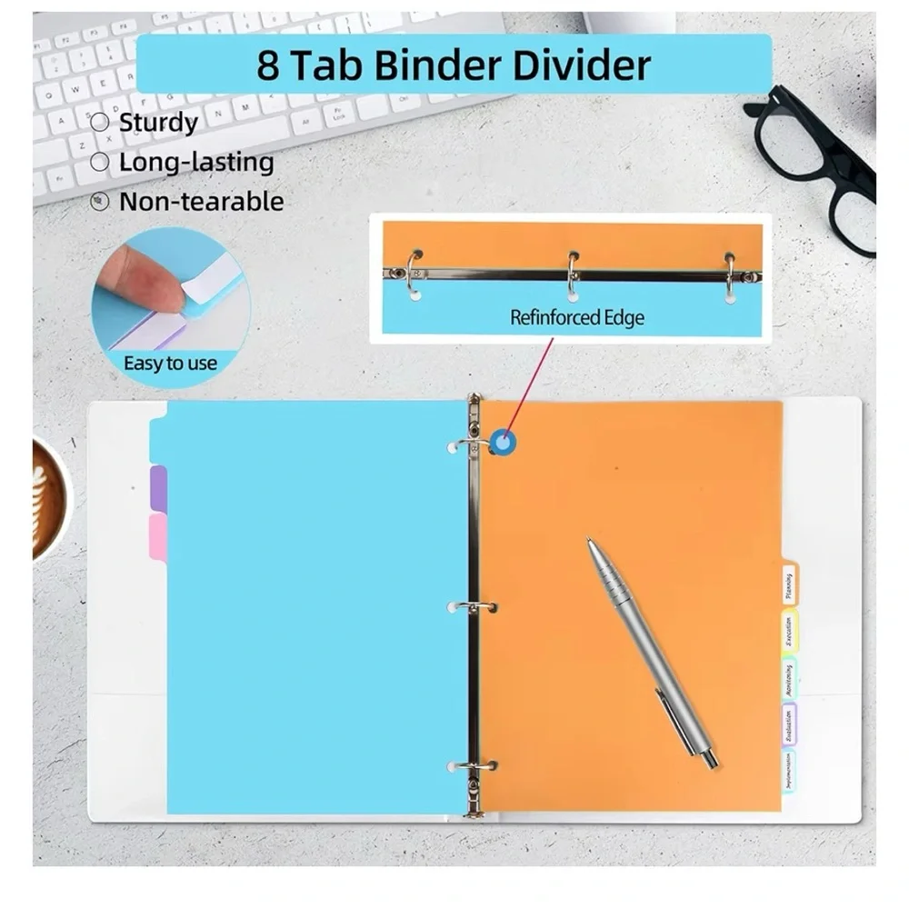 XHSHENG Plastic Dividers with 8 Tabs -84 Dividers and Labels